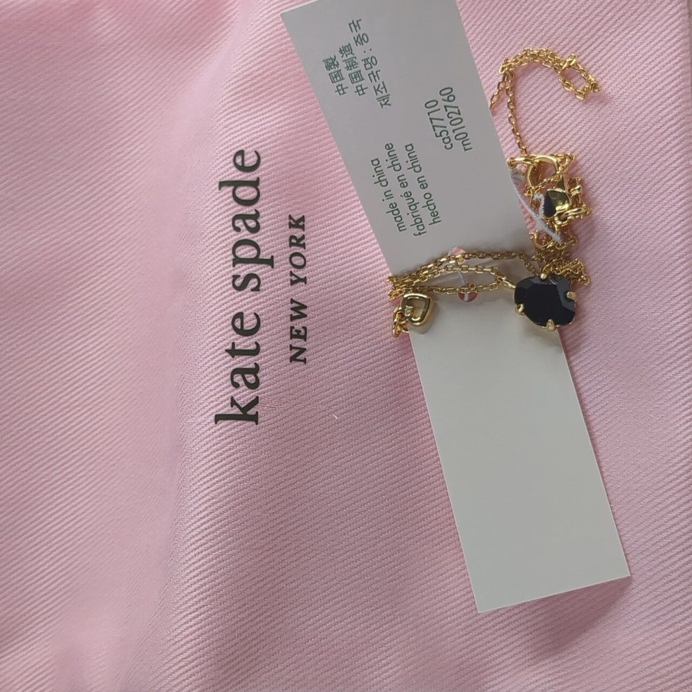kate spade Treasure Trove Mini Pendant in Jet Black, 16" + 3" extender - Picture 3 of 10